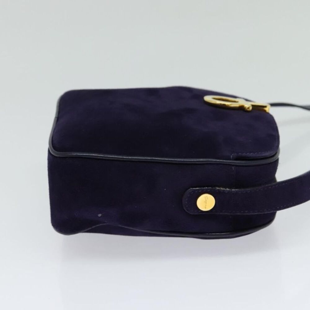 Salvatore Ferragamo Gancini Suede Purple Suede Shoulder Bag Bag - Picture 4 of 16
